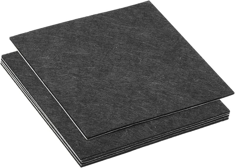 PATIKIL 6x6 Inch Black Square Felt Lamp Base Pads, 5 Pack, 2mm Thickness, Anti-Scratch, Non-Slip — self-adhesive felt