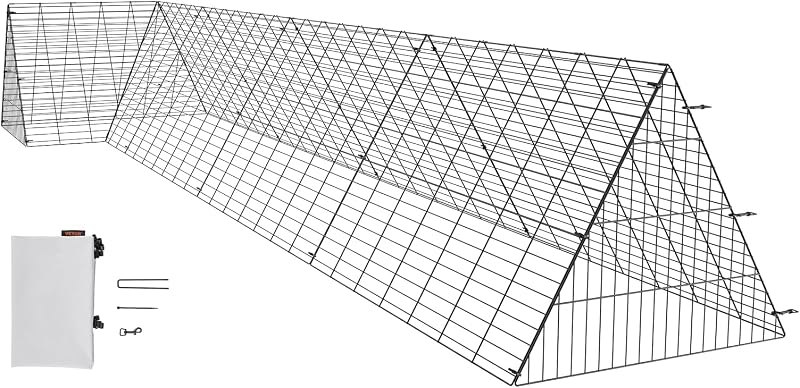 VEVOR Chicken Tunnels for Yard, Metal Poultry Playpen for Outside with Waterproof Cover & Corner Frames, 157.5 x 39.4