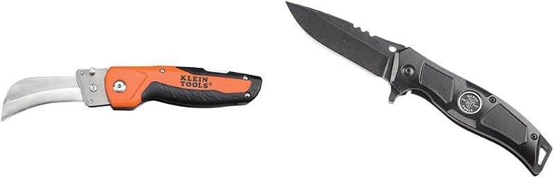 Klein Tools Cable Skinning Knife and Electrician's Pocket Knife Bundle — tools utility knife for tools utility knife