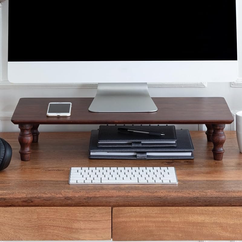 Anji Mountain Monitor Stand for Desk - Desktop Organizer & Laptop Riser, Ergonomic Monitor Riser, Space-Saving