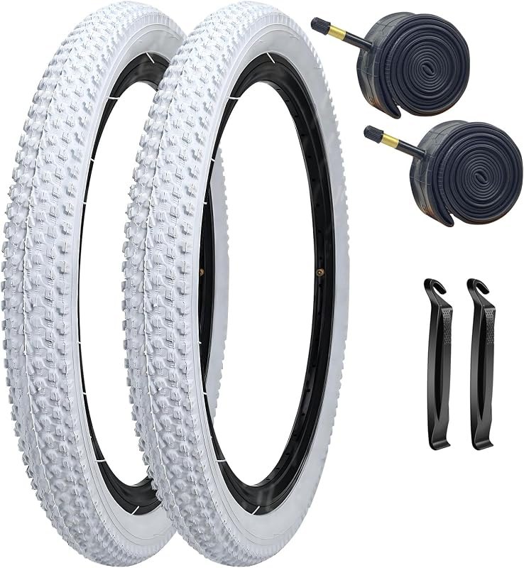 2 Pack 12"/14"/ 16“/18”/20“x2.125 White Bike Tires and Tubes for Kid's Tires Bicycle Replacement Tyres Compatible with