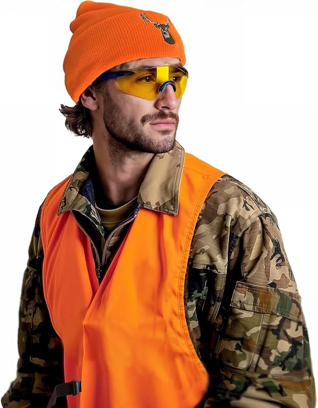 Blaze Orange Deer Hunting Vest with Buckle, Hi-Vis Waterproof Safety Vest — hunting safety vest for hunting safety vest