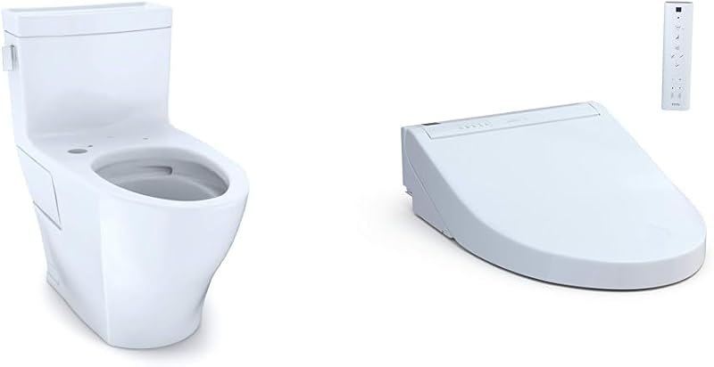 Legato Elongated Toilet with Tornado Flush and WASHLET C5 Bidet Seat with PREMIST, EWATER+, Warm Air Dryer, Remote