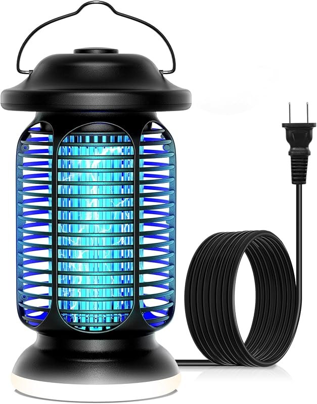 AMUFER Bug Zapper Outdoor & Indoor, Upgraded 18W Exclusive Blue-Violet Light with 2W LED Lamp, 100% Increase in