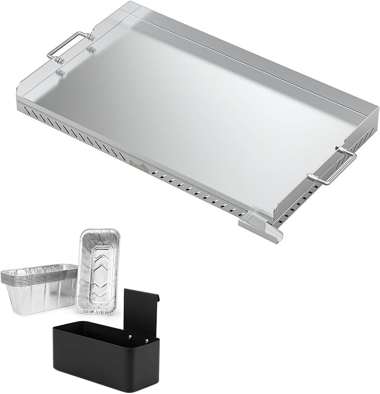 Stanbroil Stainless Steel Griddle Replacement Top and Grease Cup Combo for Blackstone 28" 2-Burner Gas Grill with