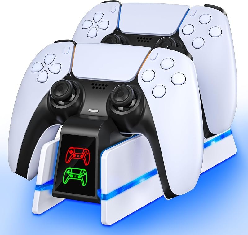 for PS5 Controller Charger Station for PlayStation 5 Dualsense/Edge — ps5 light bar controller for ps5 light bar