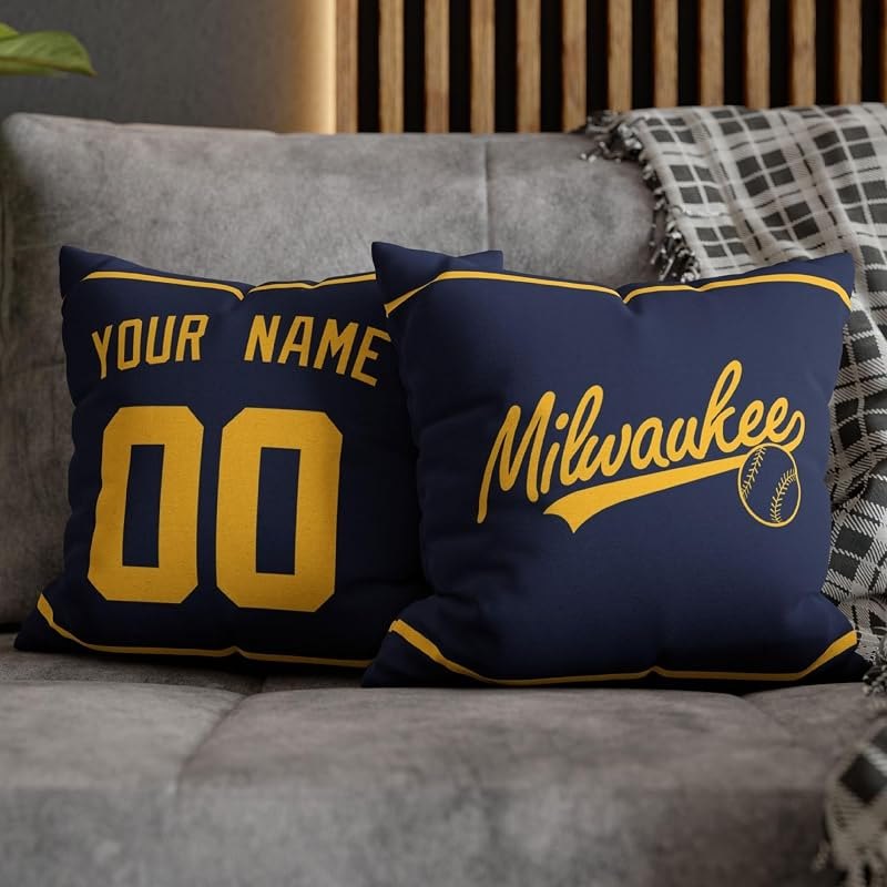 ANTKING Milwaukee Throw Pillow Custom Name and Number for Men Women Boy Personalized Gift — best racing sausages world