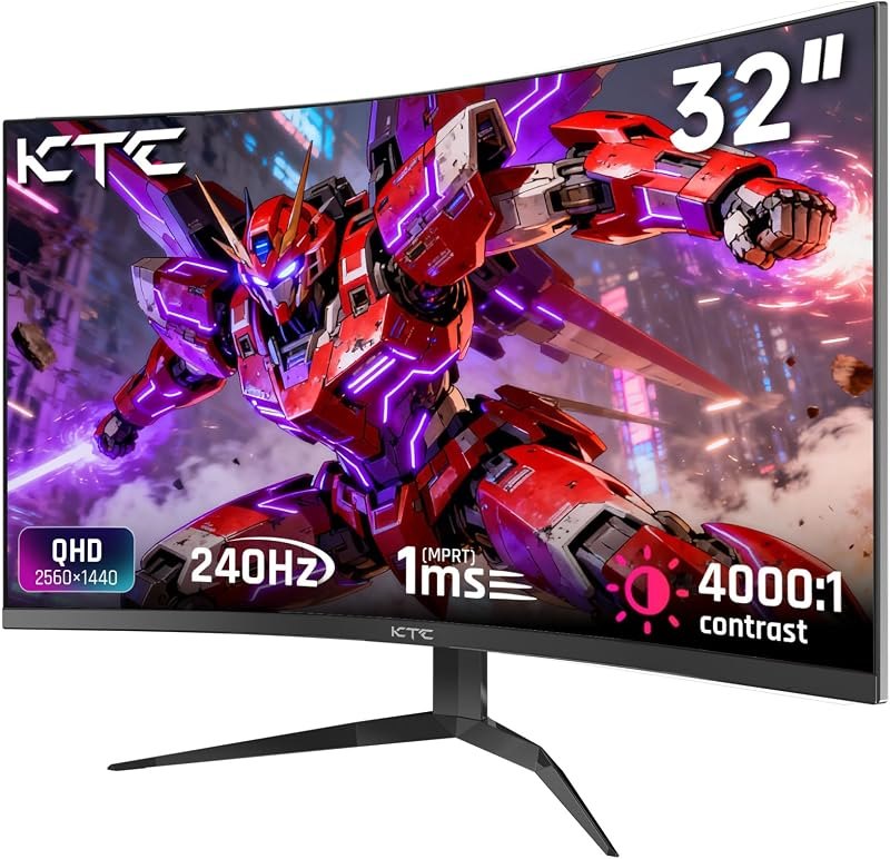 KTC 32 inch 240Hz Curved Gaming Monitor, 2K 1440P Computer Monitor,H32S25E — 34 inch 1440p ultrawide for inch 1440p