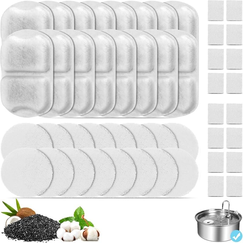 16 Set Dog Fountain Filter Replacement for 7L/230oz/1.8G Stainless Steel Dog Water Dispenser, YOIHABV Cat Fountain