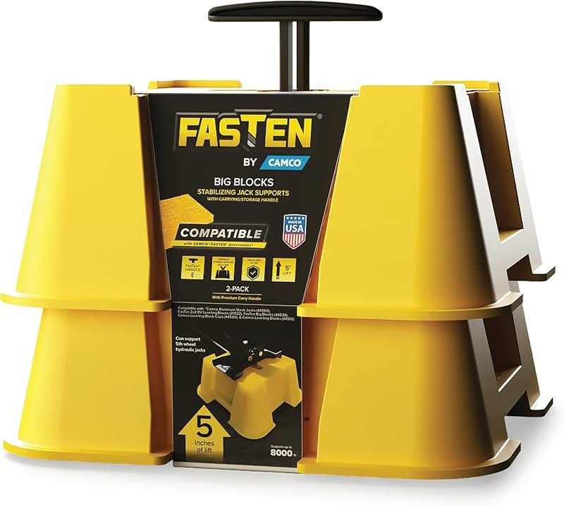 Camco Fasten RV Leveling Big Blocks - Holds Up to 8,000lbs — rv leveling blocks for leveling blocks