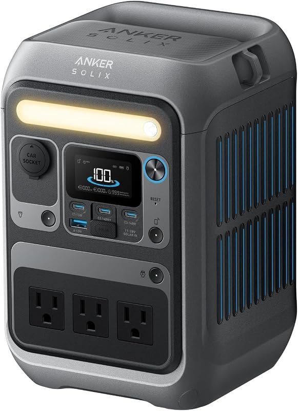 Anker SOLIX C300 Portable Power Station, 288Wh Solar Generator for Camping — Portable Battery Backup Power for