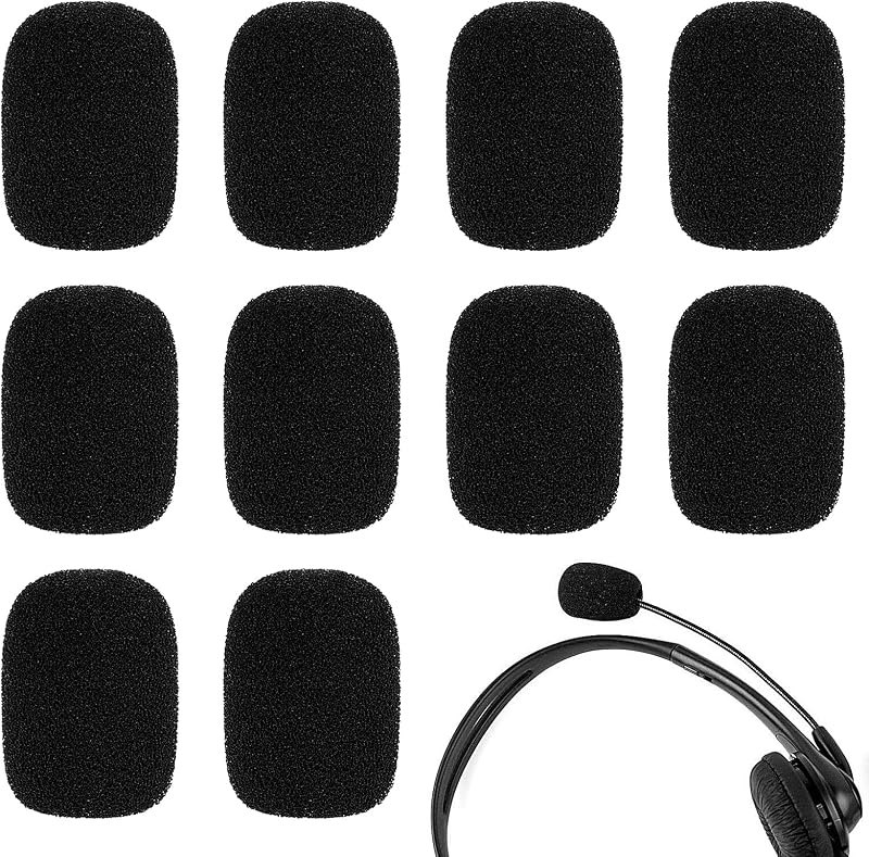 10 Pack Mini Size Lapel Headset Microphone Windscreen Foam Cover, High Density Mic Headset Cover Mini Size Foam