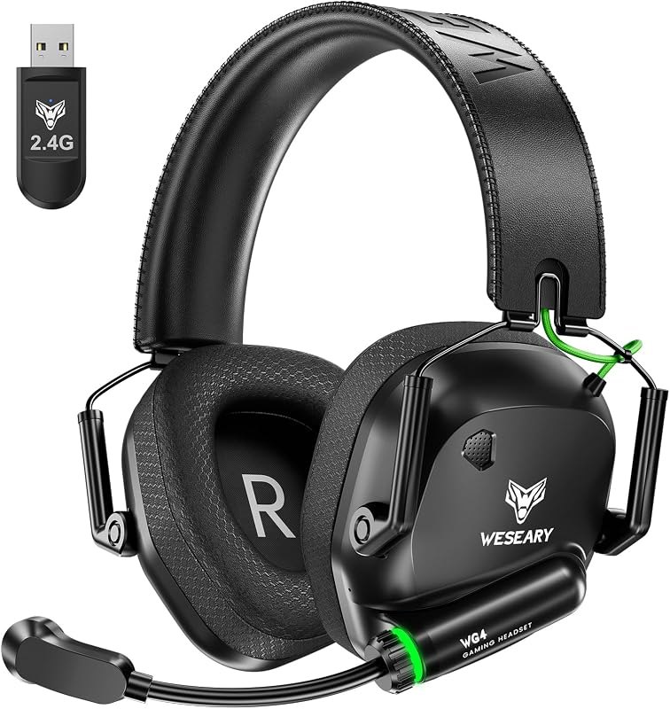 Wireless Gaming Headset with Mic, 2.4GHz & Bluetooth 5.4 Headphones — PlayStation Wireless Headset for playstation