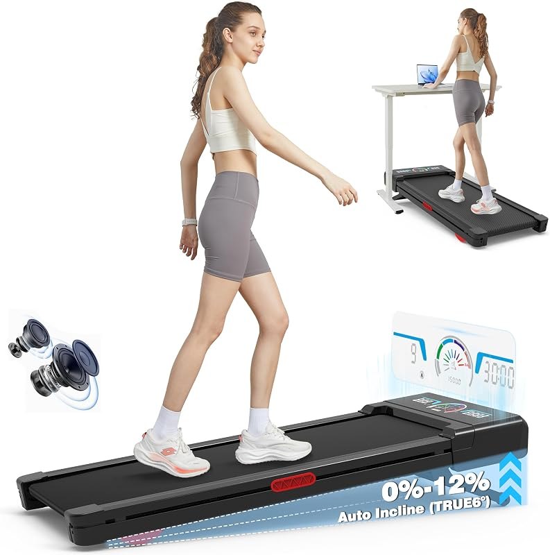 Walking Pad Treadmill 12% Auto Incline, Under Desk Treadmill — heavy duty treadmill for heavy duty treadmill