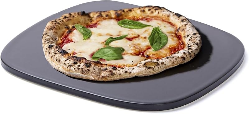 Pizza Stone, Unique Shape 12" x 11" x 0.47" Pizza Stones for Oven Grill BBQ, Heavy Duty Ceramic Coating Baking Stone