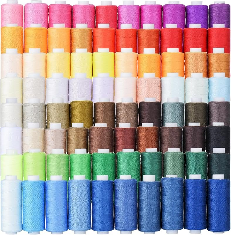 Simthread All Purpose Sewing Thread, 80 Spools Assorted Colors Each 400 Yards of Polyester Threads for Sewing Machine