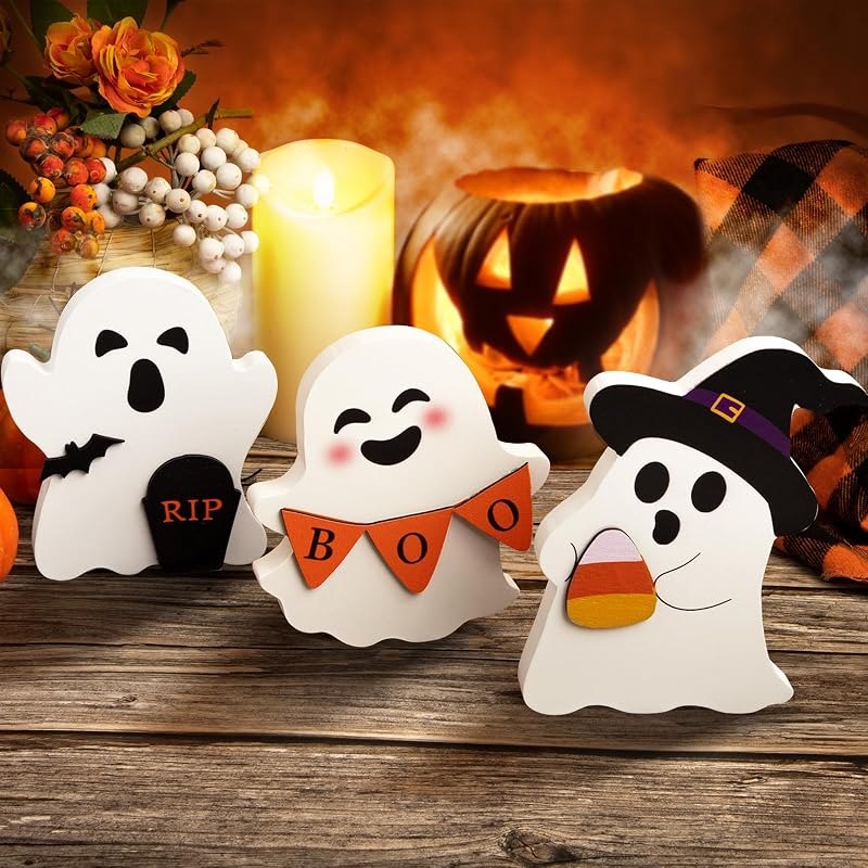 COCHIE 3 Cute Ghost Halloween Decorations Indoor Set Ghosts Table Sign — best thanksgiving day 2026,halloween for