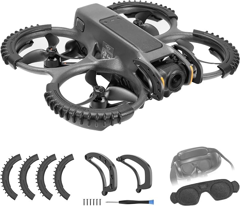 FPVtosky 3-IN-1 Avata 2 Accessories Bundle Kit, Avata 2 Gimbal Bumper Guard+Propeller Guard Protector+Goggles 3