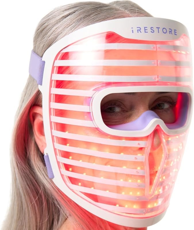 iRestore Red Light Therapy for Face, LED Face Mask for Wrinkles, 360 LEDs — red light face mask for red light face mask