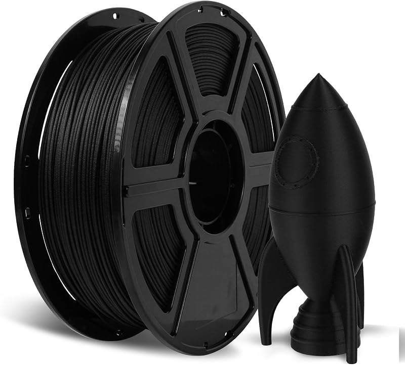 FLASHFORGE Carbon Fiber PETG Filament 1.75mm Black, Reinforced 3D Printer Filament 1kg, Lightweight & High-Strength