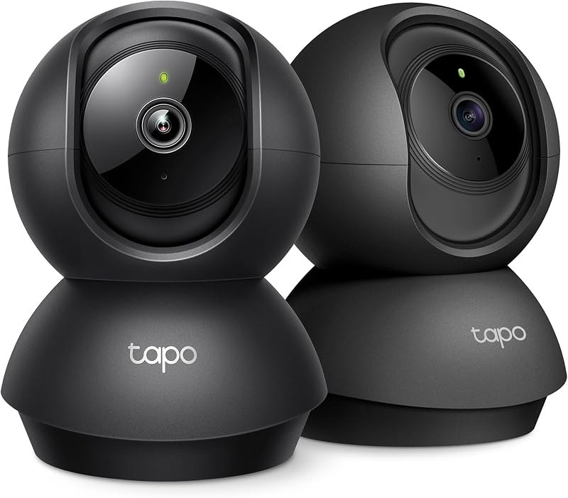 Tapo 2K Pan Tilt Security Camera for Baby Monitor, Dog Camera,C211(2-Pack) — indoor pan security camera for indoor pan
