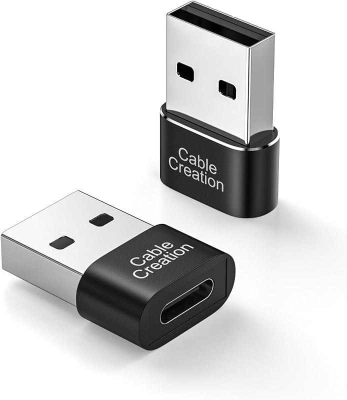 CableCreation USB to USB C Female Adapter 2Pack for iPhone 16/15,Galaxy S24 — usb c hdmi adapter for usb hdmi adapter