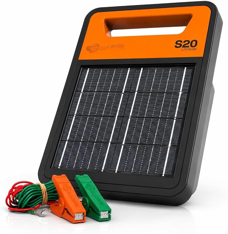 Gallagher S20 0.2J Solar Electric Fence Charger, 2 Mile Range