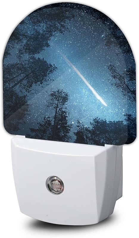 Forests Stars Meteors Night Light,Night Lights Plug into Wall with Dusk to Dawn Sensor,Lamp for Bedroom Bathroom
