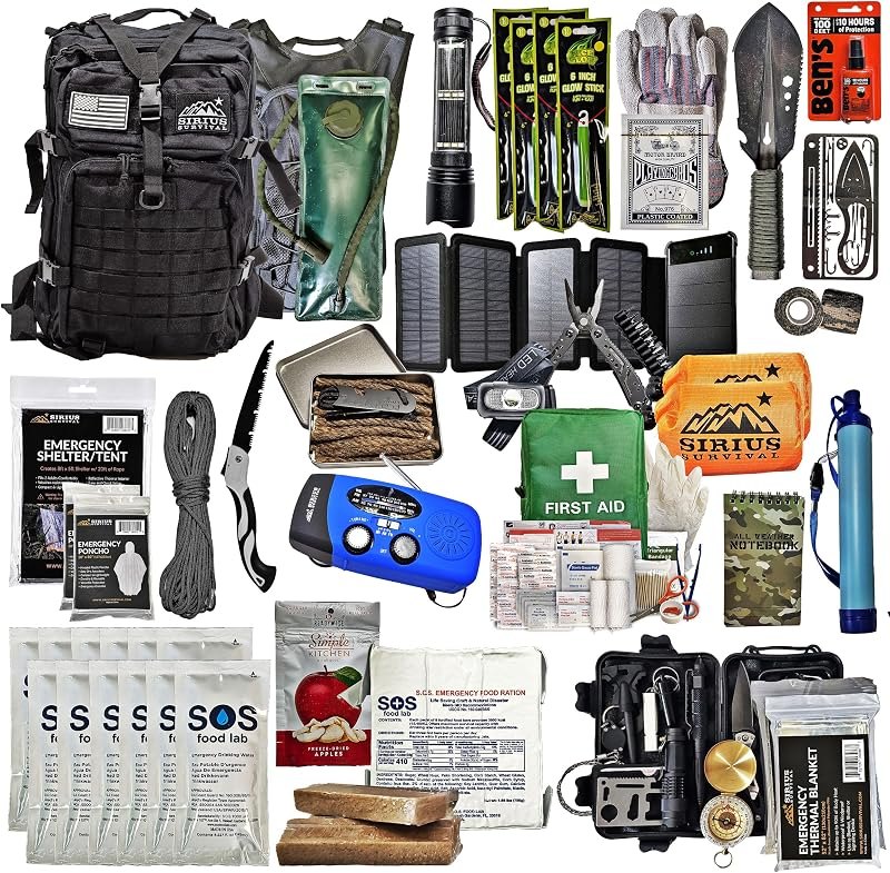 Bug Out Bag - Premium Bugout Backpack Pre-Packed Survival Kit - Ultimate 72 Hour Backpack Survival Kit - Comprehensive