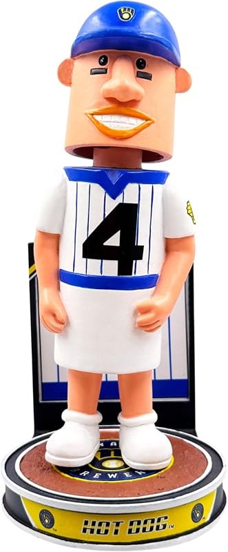 Racing Sausage Hot Dog Milwaukee Brewers Hero Series Bobblehead MLB Baseball — racing sausages world series milwauk