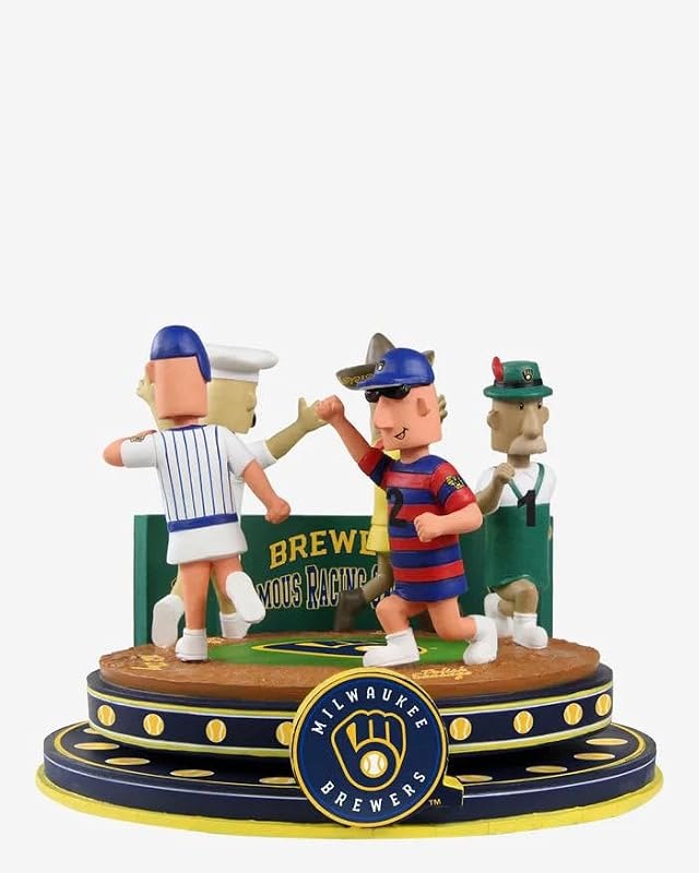 Racing Sausages Milwaukee Brewers Mini Bobblehead Scene Bobblehead MLB — best racing sausages world series mi for