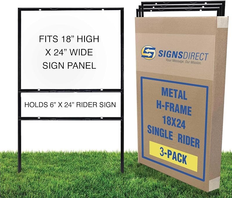 3-Pack of Real Estate Sign Frames - Econo 24x18 - Holds 1 Rider — best laminated real estate flyer for laminated real