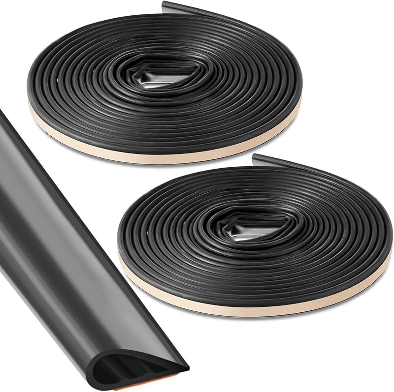 2 Pcs Adhesive Fire/Smoke Door Gasket Seal, 0.5" W X 0.25" H X 20' L, Black — Storm Door Seal for storm door seal