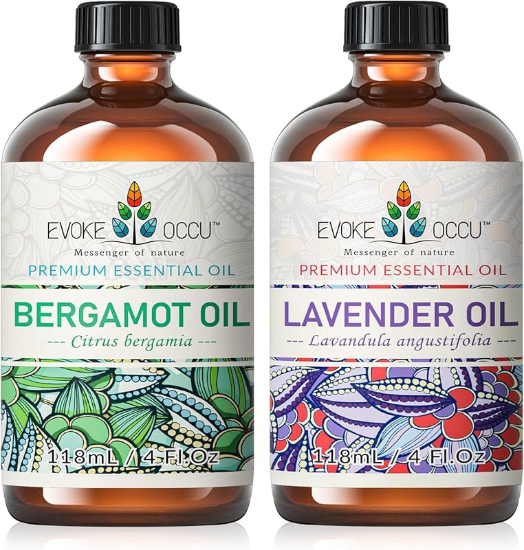 EVOKE OCCU Bergamot Essential Oil and Lavender Essential Oil - 4 Fl Oz — dryer ball oil for extra large wool dryer