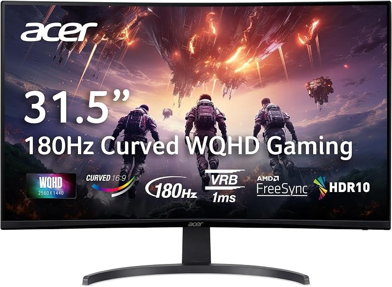 Acer Nitro 31.5in QHD 2560x1440 Curved 180Hz Gaming Monitor EDA323QU S3 — 31.5 inch 4K 160Hz monitor for inch 160hz