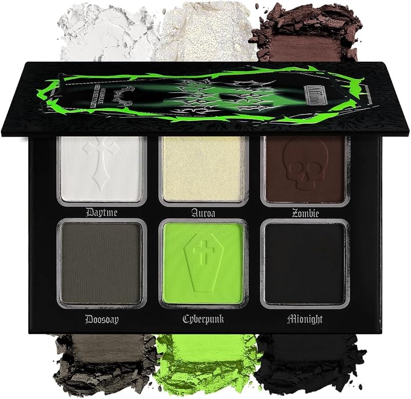 Green Brown Eyeshadow Palette, Highly Pigmented Bright Lime Green Christmas Makeup Palette, Blendable Matte Shimmer