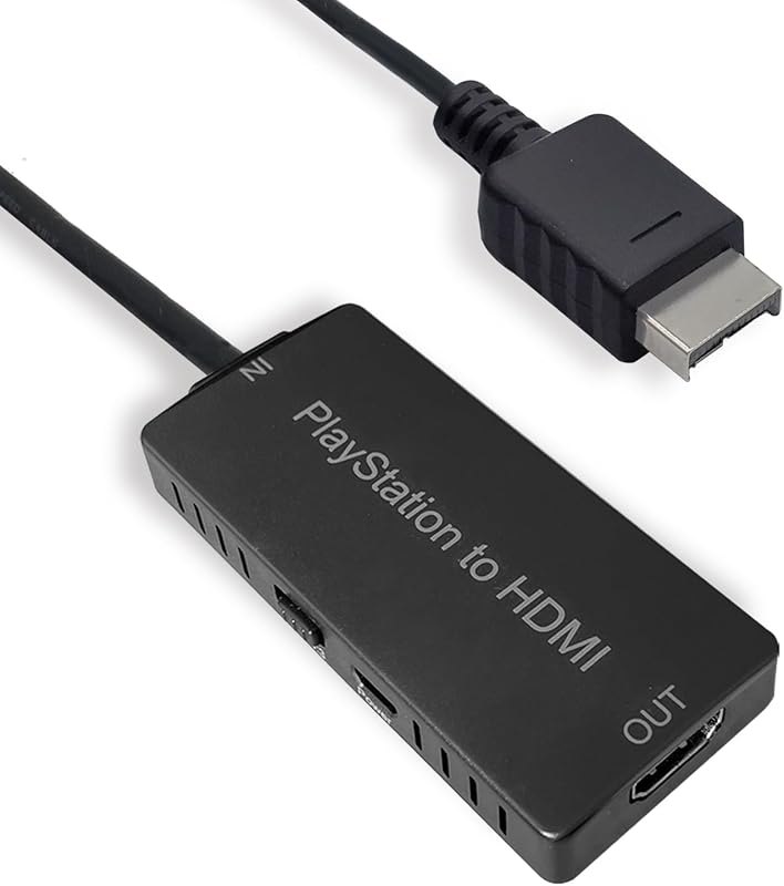 HD Link HDMI Cable for PlayStation 2 & for PlayStation 1 Console, for PS1/PS2 to HDMI Adapter Improved Video Quality