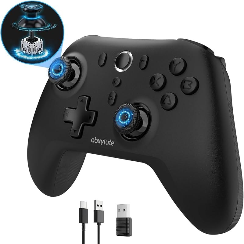 abxylute C6 Wireless PC Controller, Bluetooth Game Controller -1000Hz Polling Rate- Hall Effect Joystick for Windows