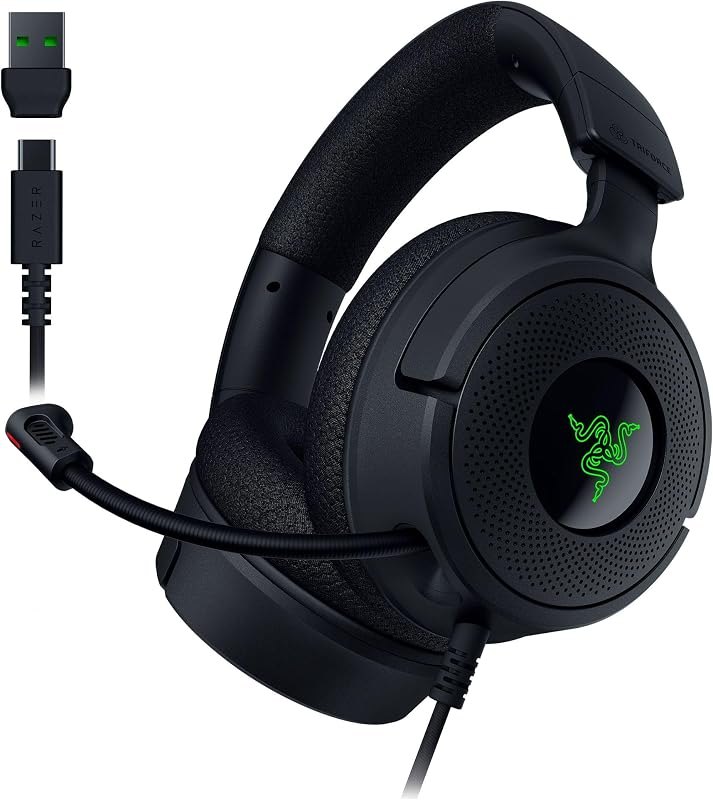 Kraken V4 X Wired USB-C & Type A Gaming Headset, Black — Razer BlackShark V2 X for razer blackshark
