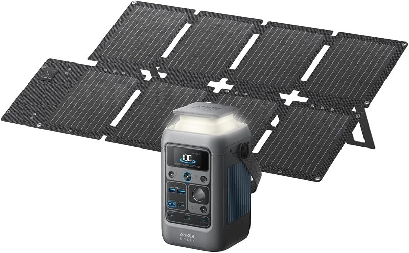 Anker SOLIX C300 DC Portable Power Station and 60W Solar Panel, 288Wh, 300W