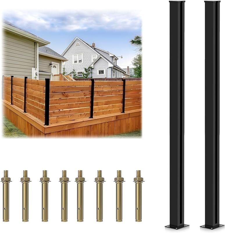 45" Aluminium Privacy Fence Line Post, 2 Pack — t post 6 foot for post foot