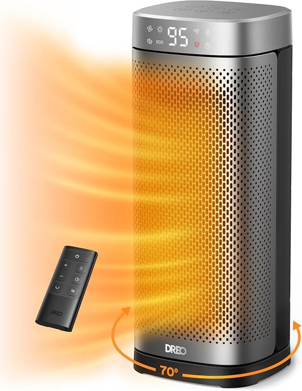 DREO Space Heaters for Indoor Use, 16 Inch Electric Heater for Large Room — tower space heater for tower space heater