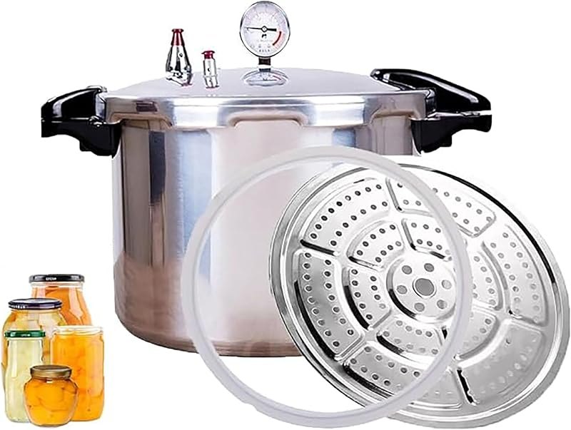 High capacity pressure cookers with cooking rack 22 quart canning pressure cooker with gauge Explosion proof safety