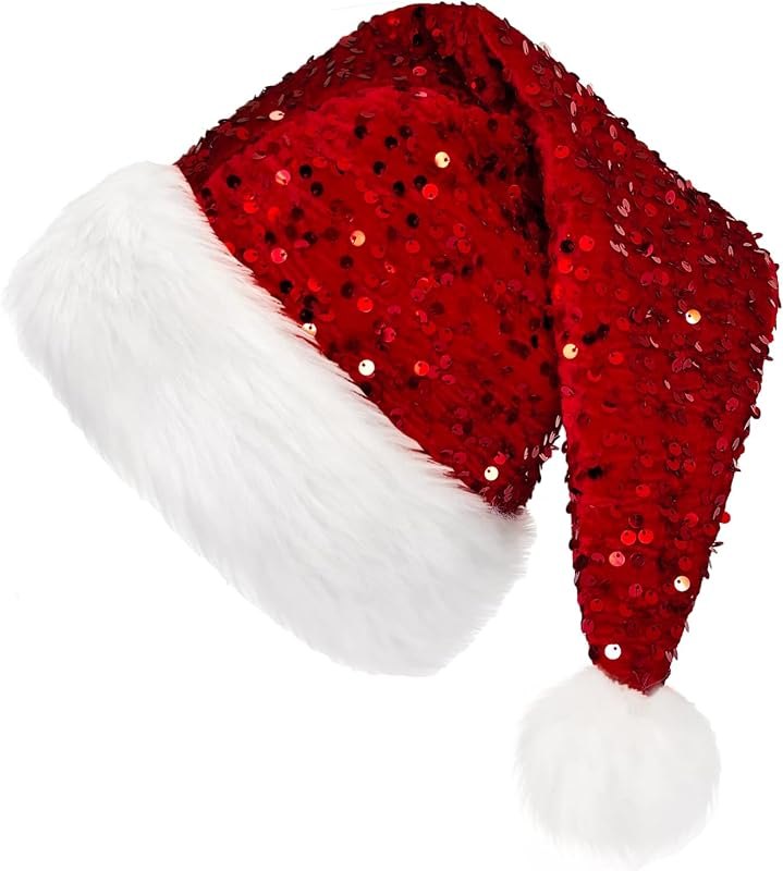 Sequin Santa Hat for Adults Purple Christmas Hat Party Hat for New Year Xmas Festival Holiday — new years eve party
