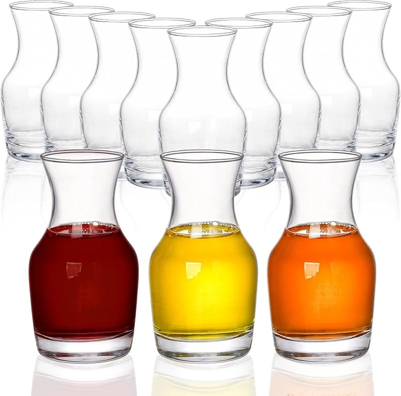 12 Pack Wine Carafe Glass, 6 Oz Single Serving Mini Decanters — glass wine carafe for glass wine carafe