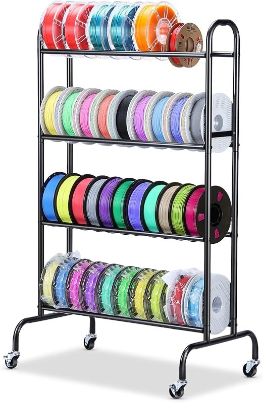 AHOWPD 3D Printer Filament Storage Rack with Wheels for 40pcs Filaments — 3D printer leveling tool for printer