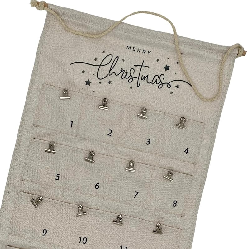 Advent Calendar Photo Board for Pictures - Instant Photo Hanging Display, Reusable Christmas Countdown with Sturdy