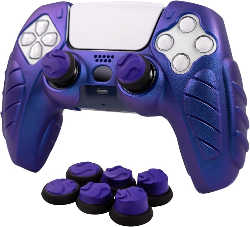 Ergonomic Soft Grip Skin for PS5 Controller, Anti-Slip Silicone Chameleon Controller Cover for PlayStation 5 with 6