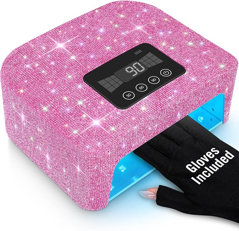 Cordless UV Nail Lamp, Rechargeable UV Light for Gel Nails, LED Nail Lamp with 4 Timer Modes, Gel Nail UV Light
