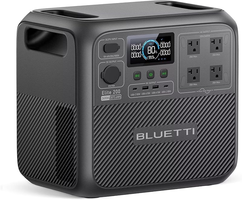 BLUETTI Elite 200 V2 Portable Power Station 2073.6Wh 2600W Solar Generator — best Portable Emergency Power Statio for